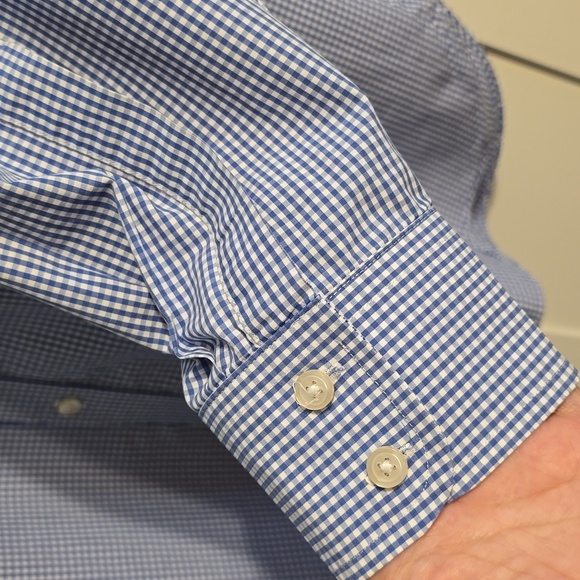 Charles Tyrwhitt Classic Fit Shirt 18x35 Blue Check Smart-Casual Professional - Picture 5 of 9